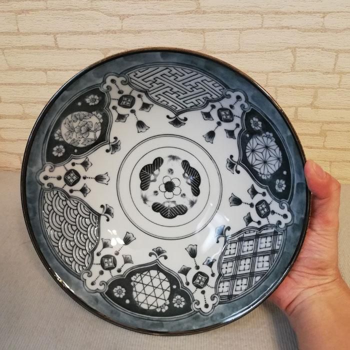 Shonzui 祥瑞 サラダめん鉢 瓔珞紋 染付