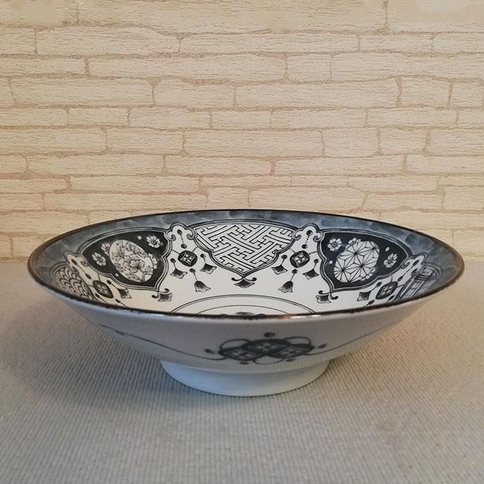 Shonzui 祥瑞 サラダめん鉢 瓔珞紋 染付