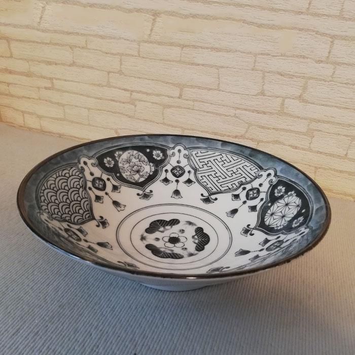 Shonzui 祥瑞 サラダめん鉢 瓔珞紋 染付