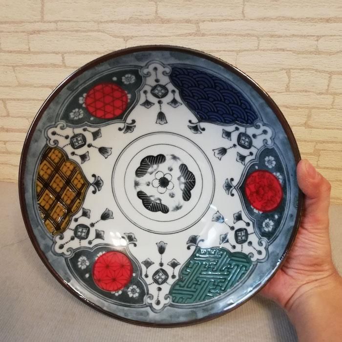 Shonzui 祥瑞 サラダめん鉢 瓔珞紋 色絵