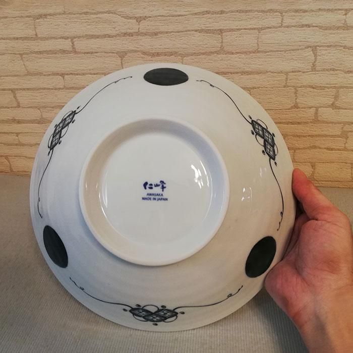 Shonzui 祥瑞 サラダめん鉢 瓔珞紋 色絵