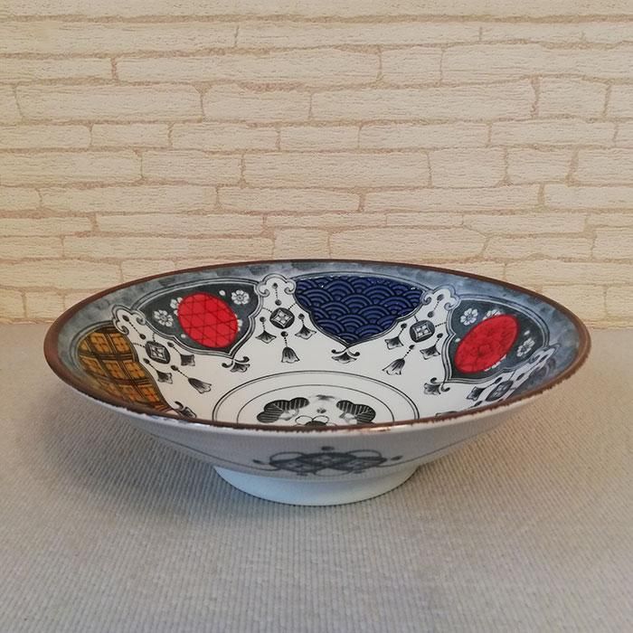 Shonzui 祥瑞 サラダめん鉢 瓔珞紋 色絵