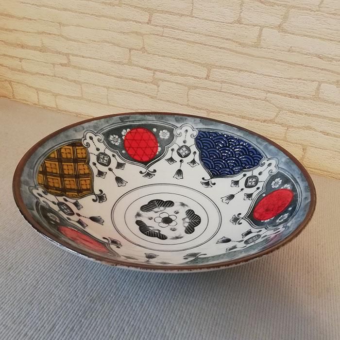 Shonzui 祥瑞 サラダめん鉢 瓔珞紋 色絵