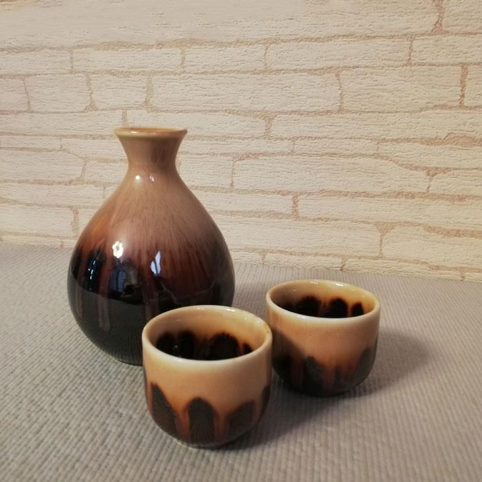 黄彩釉 酒器揃