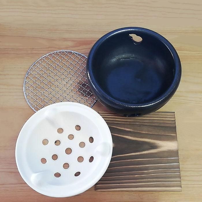 萬古焼 伊勢炭焼 水コンロ 黒 7号