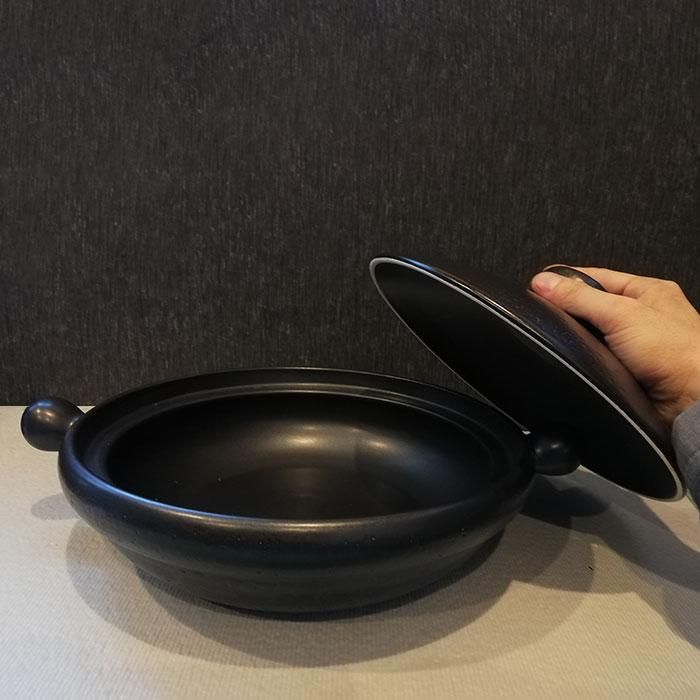 萬古焼（？） 萬古焼 浅がた土鍋 7.5号 | TOKILABOトキラボ