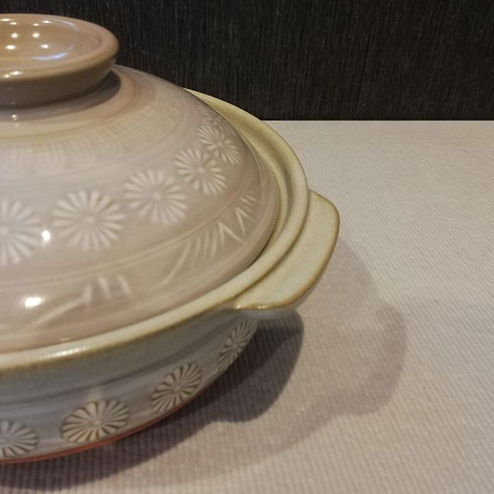 萬古焼 花三島 土鍋