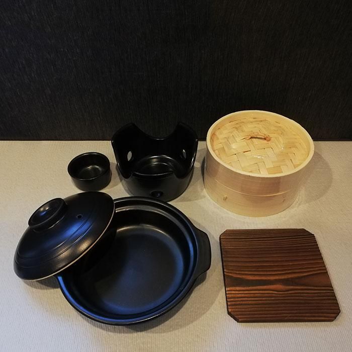 和ごころ懐石 せいろ付 陶器製 鍋コンロ付セット