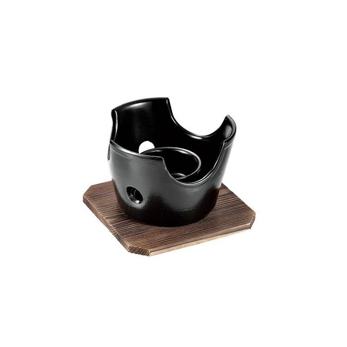 和ごころ懐石 陶器製 丸型コンロ 木台付