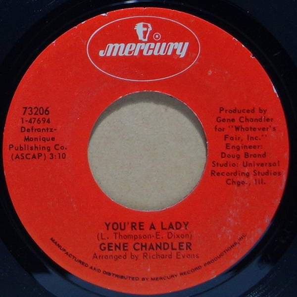 Gene Chandler - You're A Lady / Stone Cold Feeling