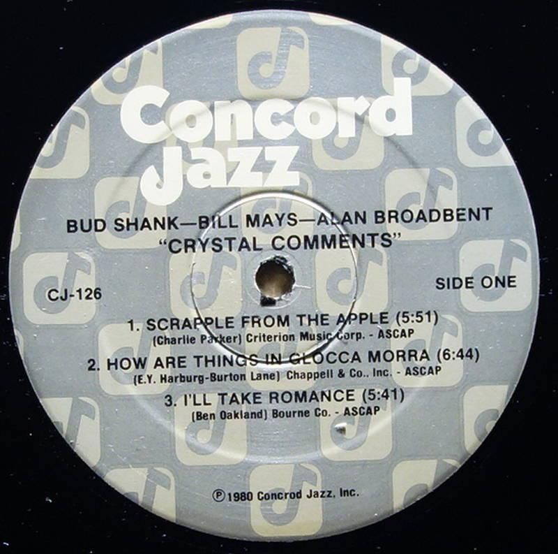 Bud Shank Bill Mays Alan Broadbent Crystal Comments Vinylian Vintage Vinyl Record Shop Ben Mays – It