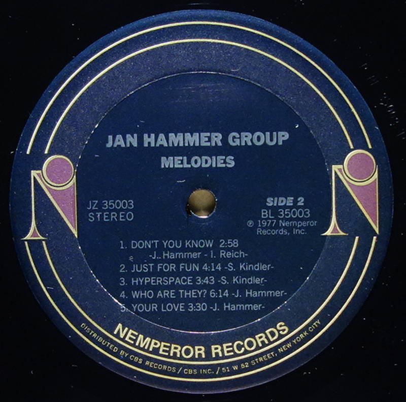Jan Hammer Group - Melodies - Vinylian - Vintage Vinyl Record Shop