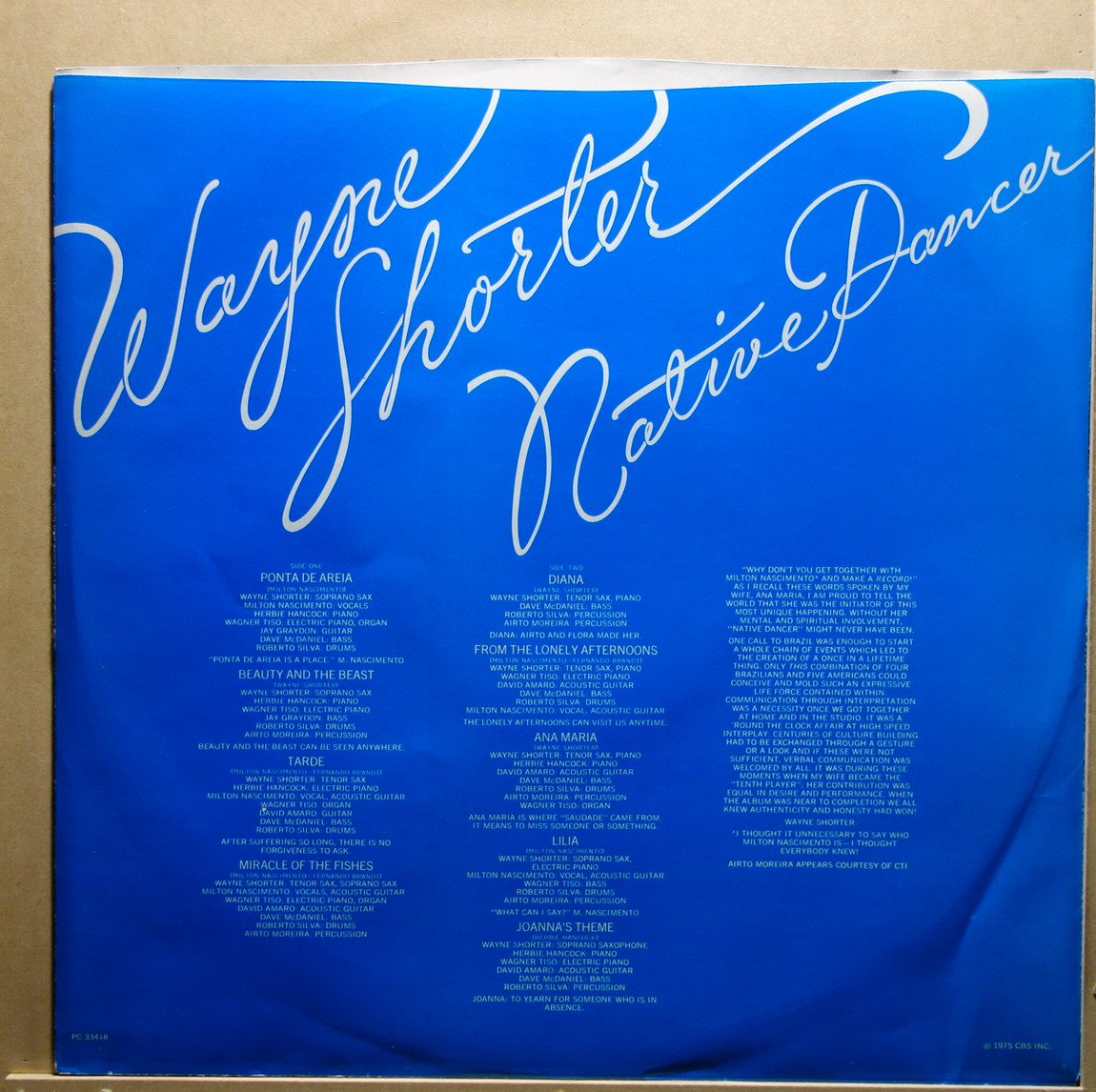 Wayne Shorter Featuring Milton Nascimento - Native Dancer - Vinylian -  Vintage Vinyl Record Shop