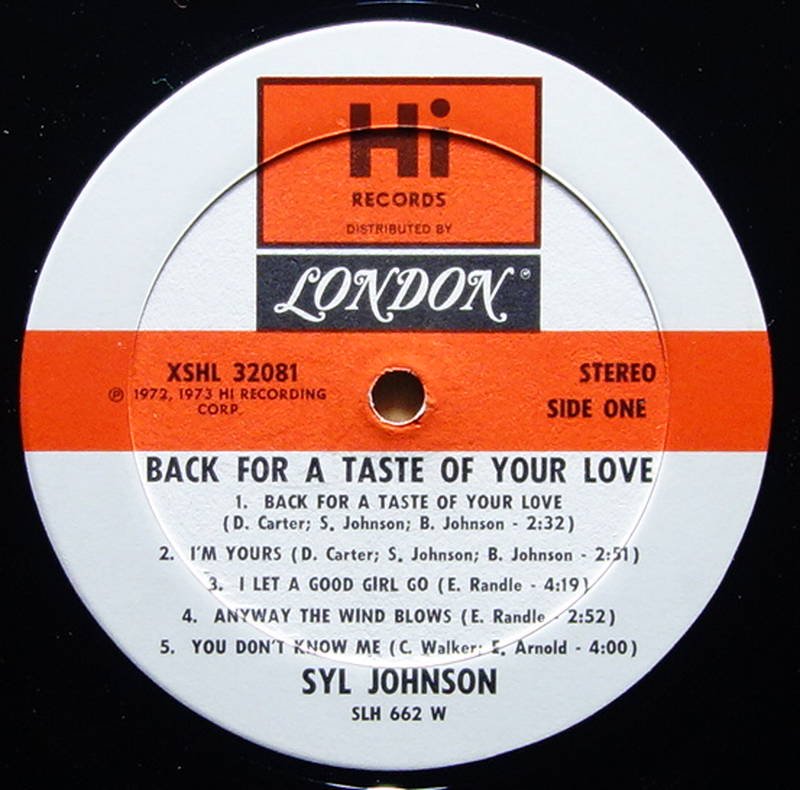 Syl Johnson - Back For A Taste Of Your Love - Vinylian - Vintage