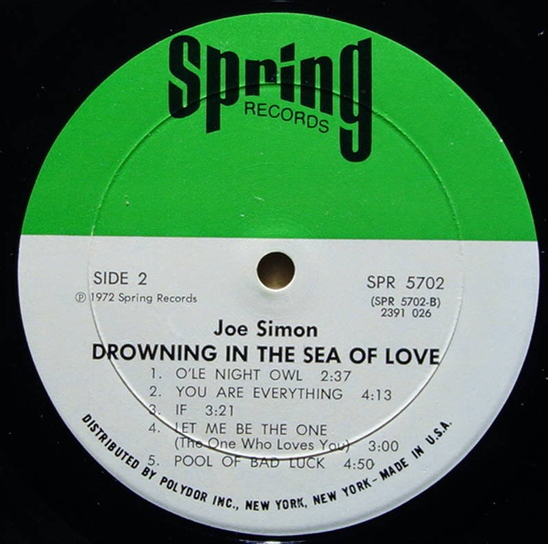 Joe Simon - Drowning In The Sea Of Love - Vinylian - Vintage Vinyl Record  Shop