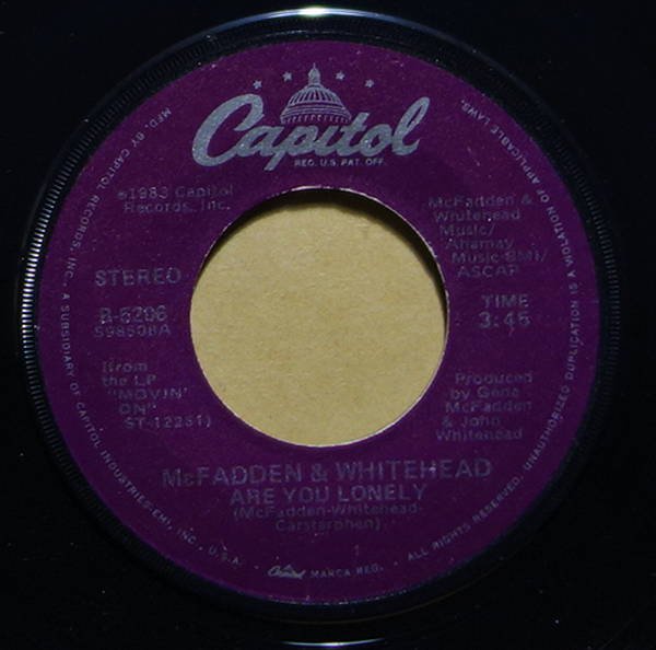 McFadden & Whitehead - Are You Lonely / Riding On The Crest