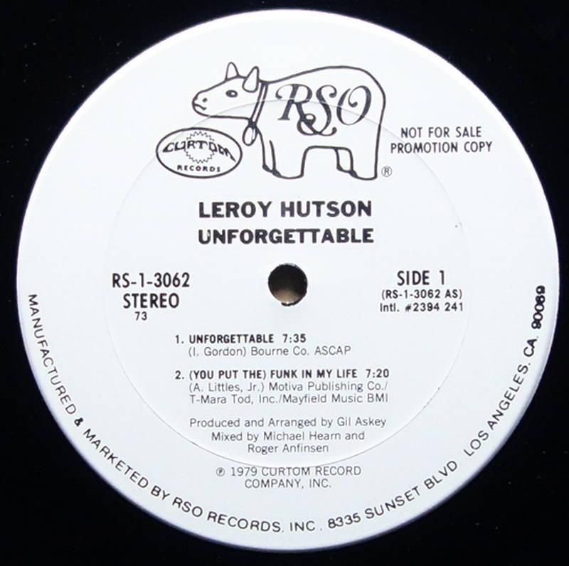 Leroy Hutson - Unforgettable - Vinylian - Vintage Vinyl Record Shop