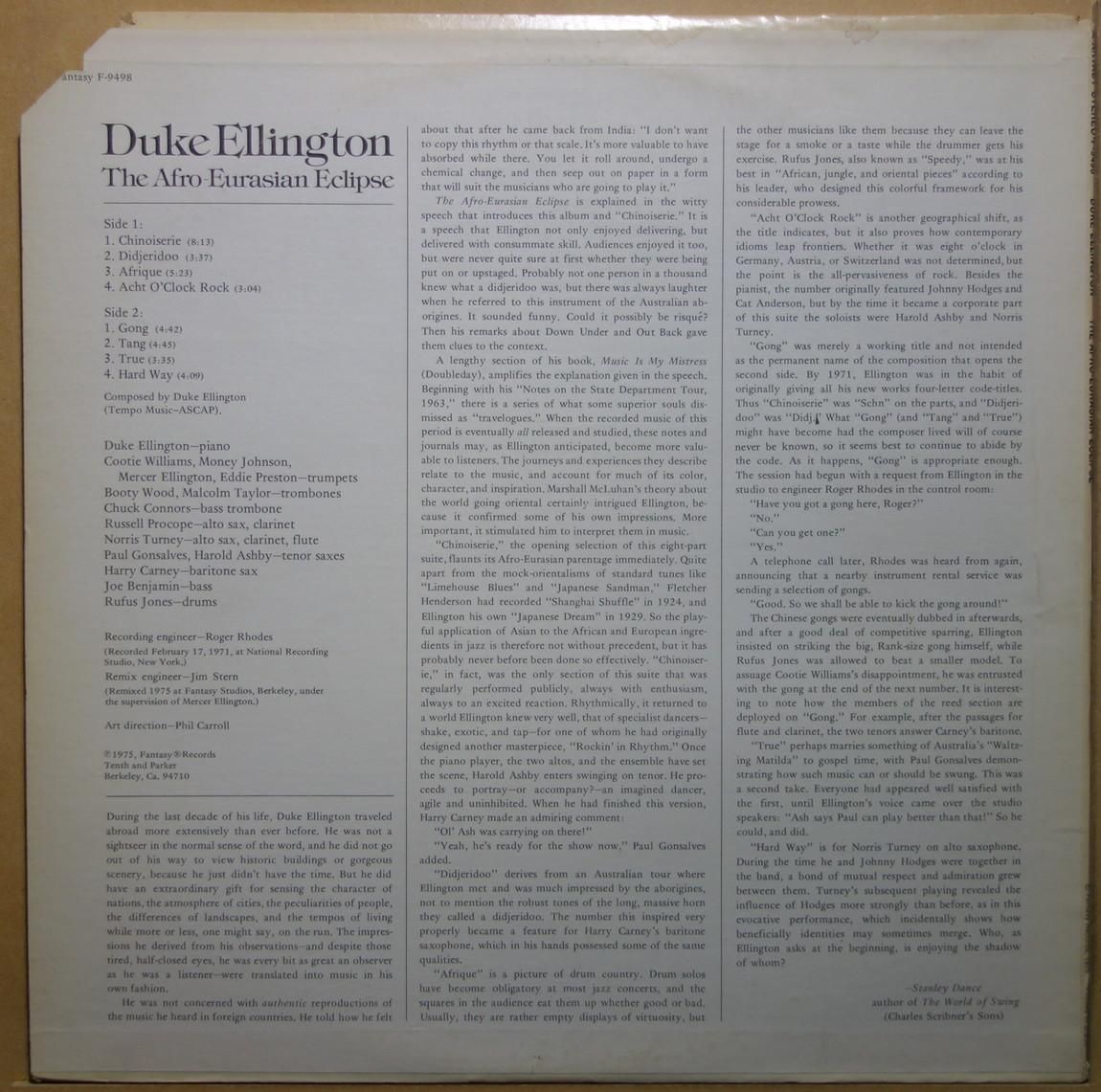 Duke Ellington – The Afro-Eurasian Eclipse – Vinyl (LP