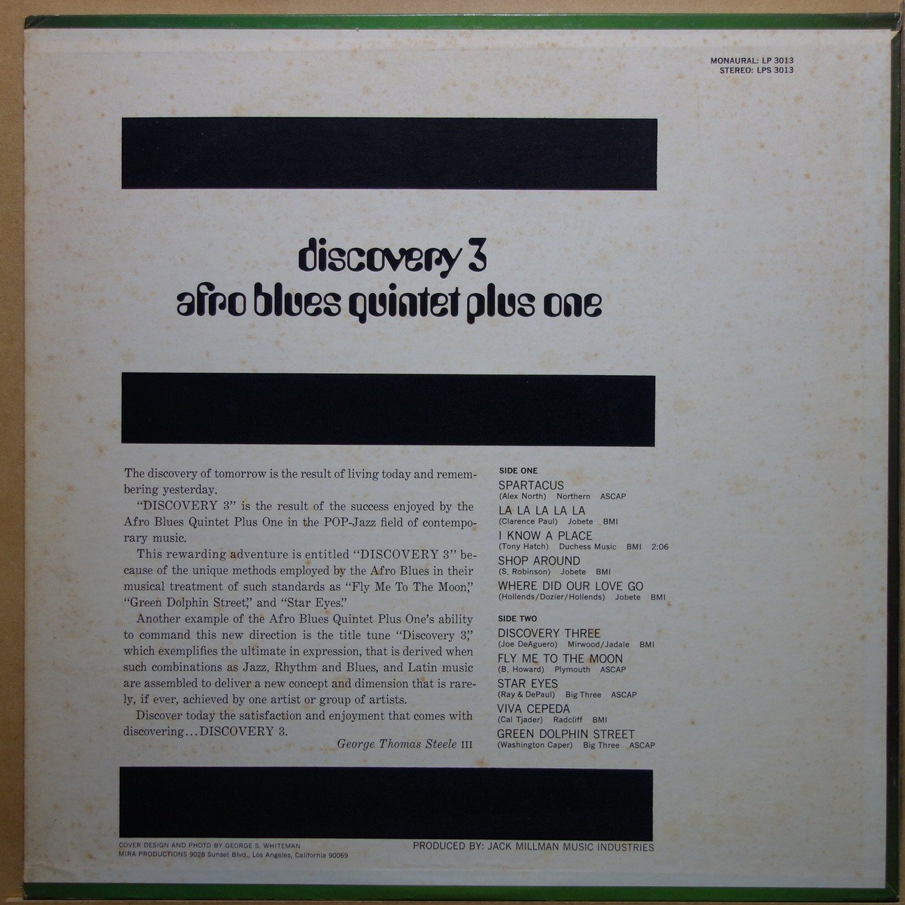 The Afro Blues Quintet Plus 1 - Discovery 3 - Vinylian - Vintage Vinyl  Record Shop