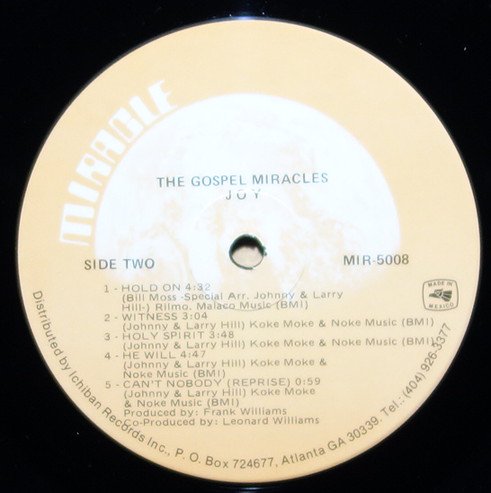 The Gospel Miracles - Joy - Vinylian - Vintage Vinyl Record Shop