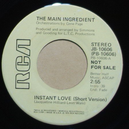 The Main Ingredient - Instant Love