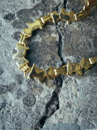 Gold Dog Motif Chain Belt