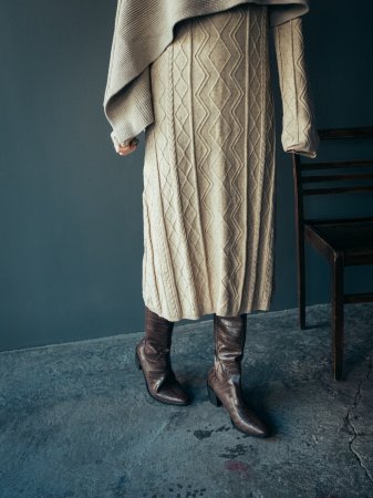 Alan Knitting Dress / Beige, Gray.