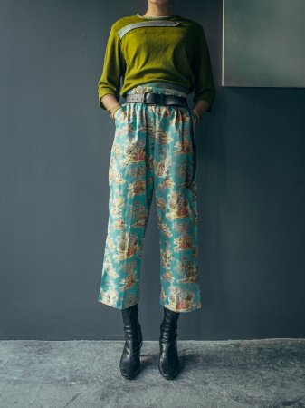 Shantung Printed Cropped Pants