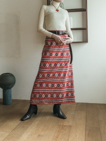 70s Nordic Patterned Skirt
