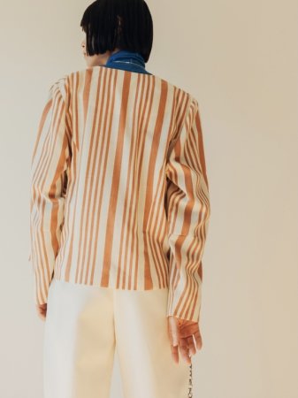 Colorless Stripe Pattern Jacket