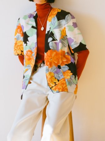 70s Half Sleeves Flower Jacket