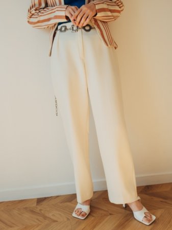70s Polyester Pants / White