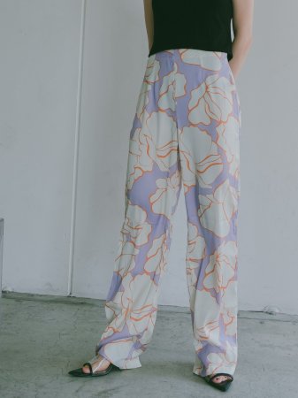 Painting Flower Wide Pants