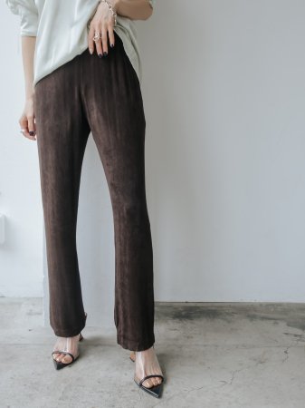 Spandex Straight Pants / Dark Brown