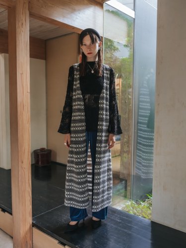 sahara Bi-color Yarn Long Vest