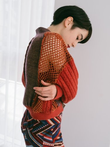 UPCYCLE Patchwork Cardigan / Red