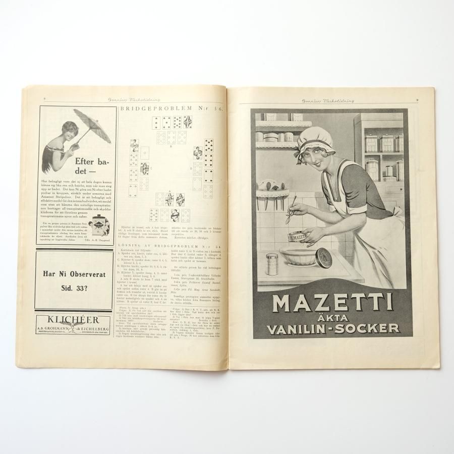 スウェーデンのヴィンテージ雑誌 Bonniers Veckotidning Nr 29
