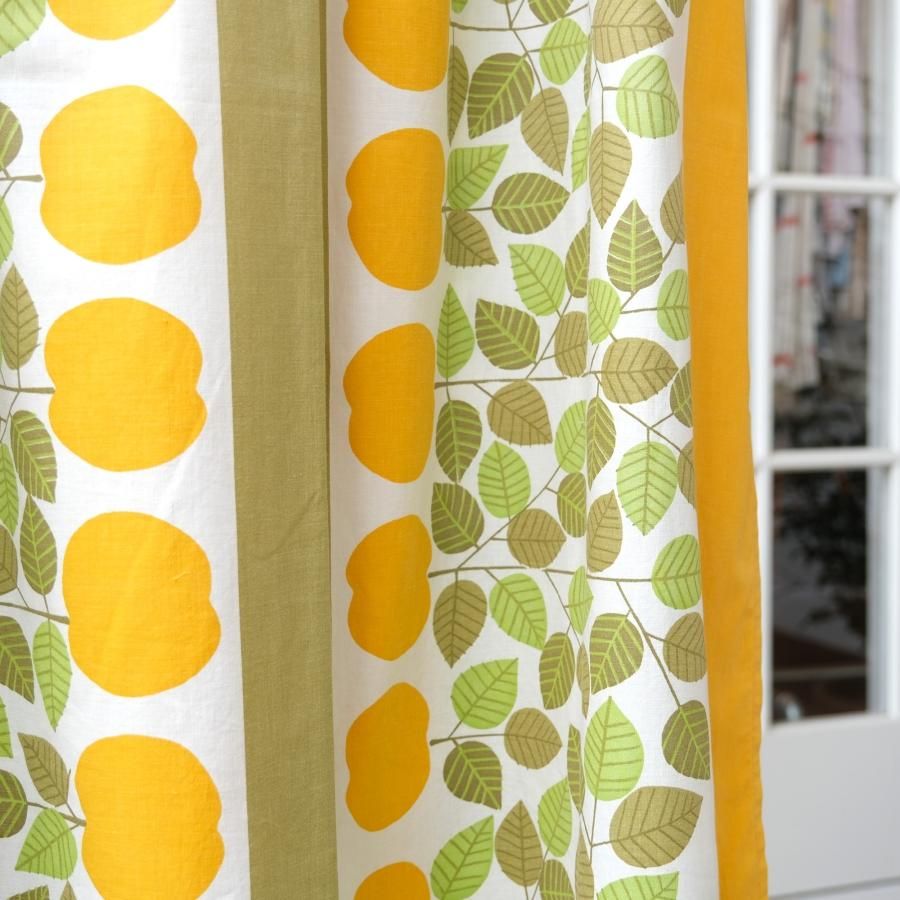 北欧スウェーデン生地 ヴィンテージデザインファブリック Yellow apples