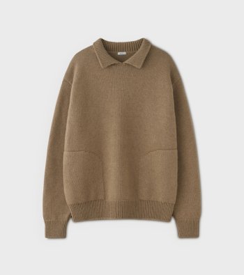 Camel Yarn Collared Sweater