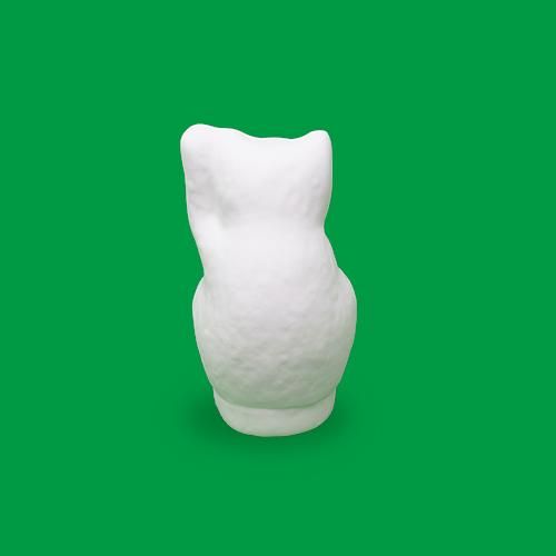 招き猫（左手上げ／白仕上げ・無地）【ﾊﾘｺｵﾝﾗｲﾝ限定】