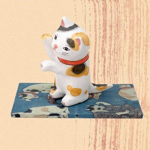 Ukiyo E Cat Mike Maneki 浮世絵猫 みけ まねき