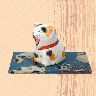 Ukiyo-e Cat mike / akubi「浮世絵猫 みけ／あくび」の商品画像