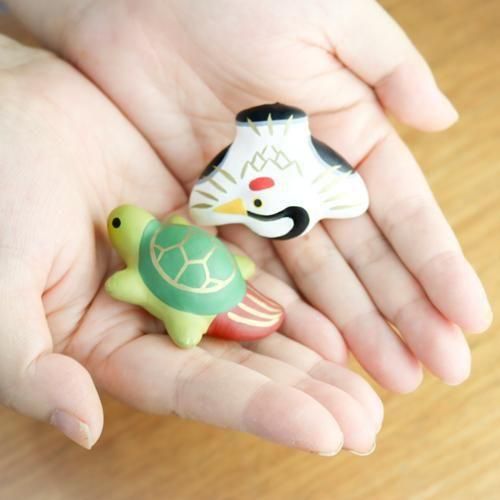 ミニ張り子マグネットセット | 鶴＆亀 - ハリコ オンライン