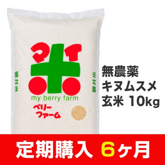 【定期購入6ヶ月分】無農薬キヌムスメ 玄米 10kg - マイベリーファーム