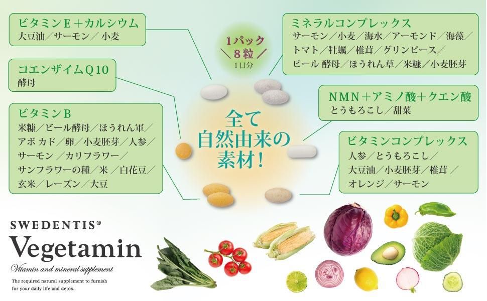 ベジタミン 1箱 (1パック8粒×30日分) NMN配合 マルチビタミン ベジタミン 1箱 (1パック8粒×30日分) NMN配合 マルチビタミン