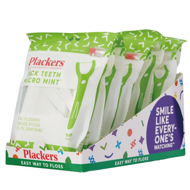 Plackers デンタルフロス ディープクリーンY型 ミント味 1箱 (75本入×8袋)