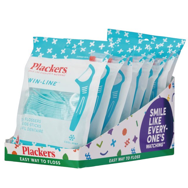 Plackers デンタルフロス ダブルクリーンミント味 1箱(75本入×8袋)