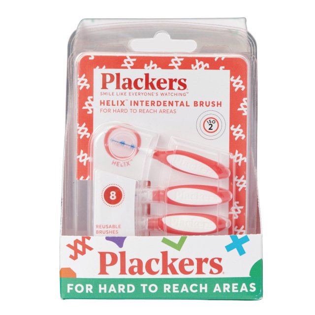 Plackers デンタルフロス タフスパイラル 歯間ブラシ 0.5mm 4S 1箱(8本入×9個)