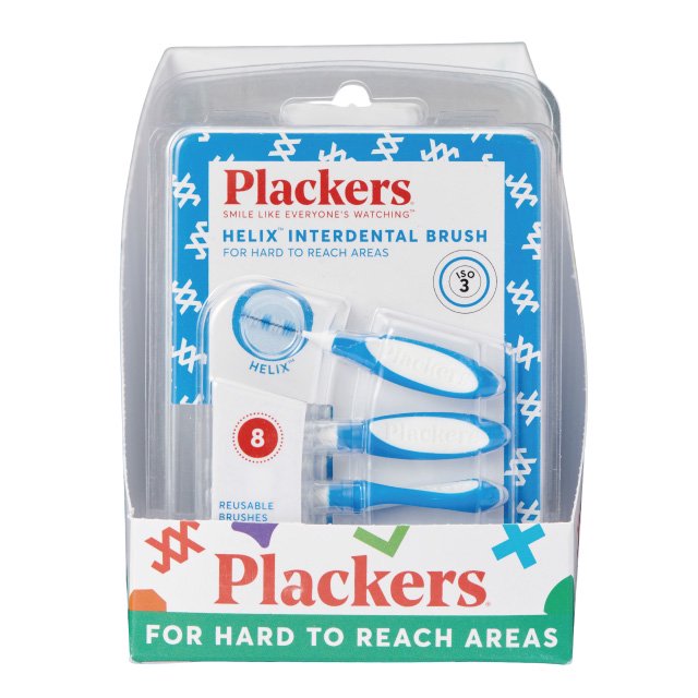 Plackers デンタルフロス タフスパイラル 歯間ブラシ 0.6mm 4S 1箱（8本入×9個）