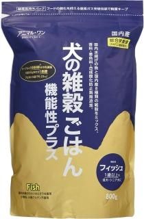 アニマルワン ドッグフード 犬の雑穀ごはん 機能性フィッシュ フィッシュ 1歳以上の成犬、シニア犬 800グラム (x 1)